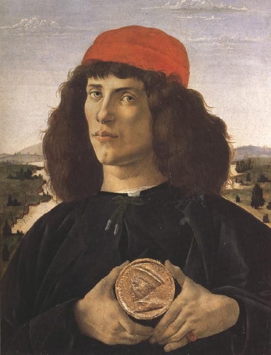 Sandro Botticelli Portrait of a Youth with a Medal (mk36) oil painting image